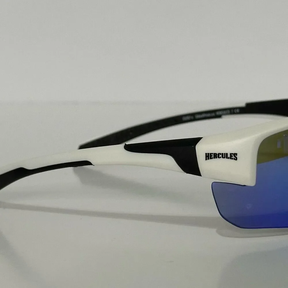 Global Vision Hercules 7 Wraparound Motorcycle Riding Glasses Z87.1 White Frame/